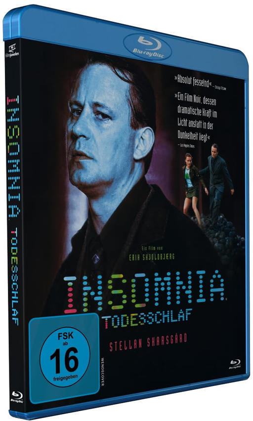 Blu-ray-Hülle für "Insomnia Todesschlaf" mit Stellan Skarsgård und FSK 16.