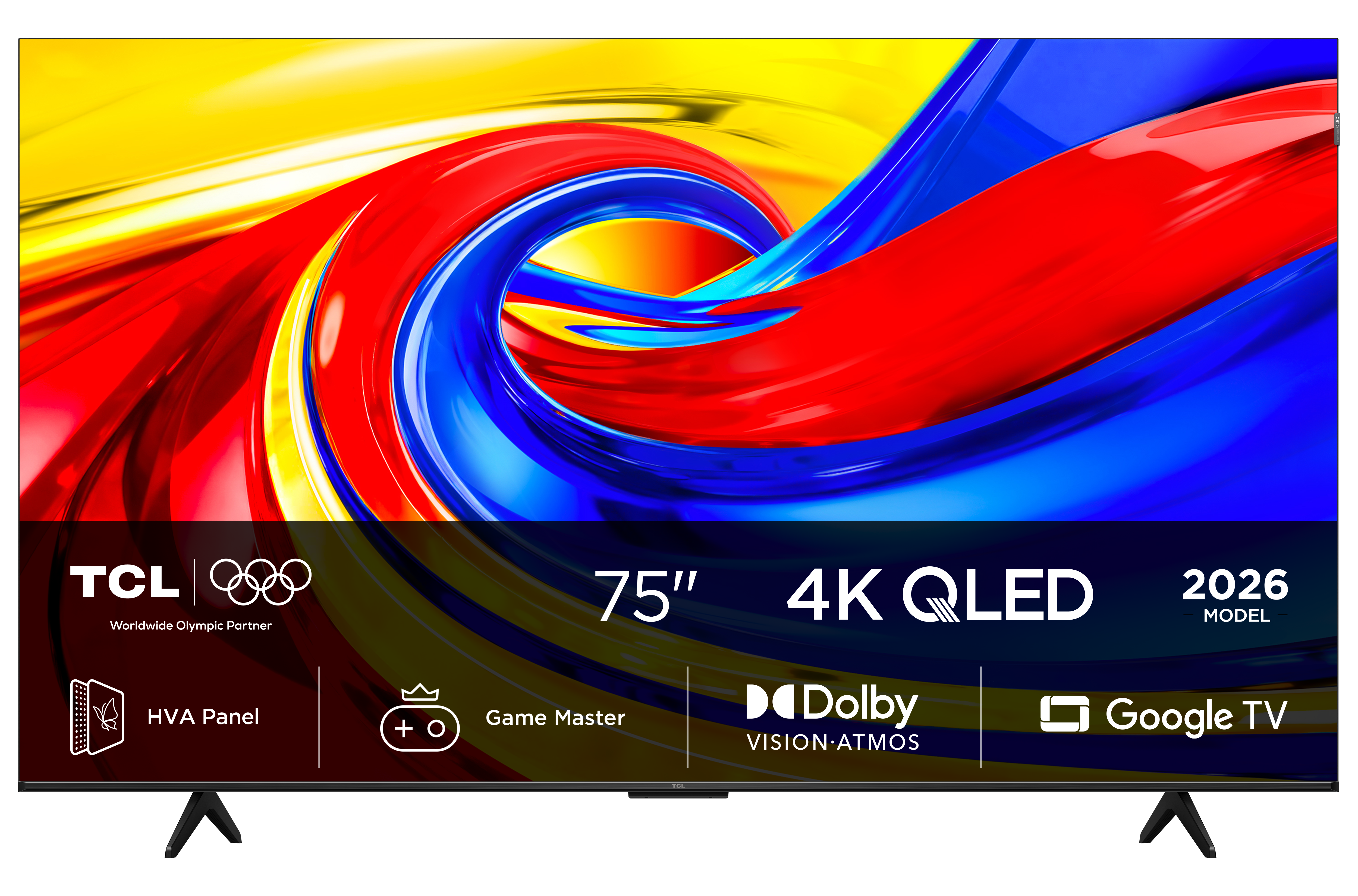 Telewizor TCL 75" 4K QLED z Google TV, panelem HVA, funkcjami Game Master.