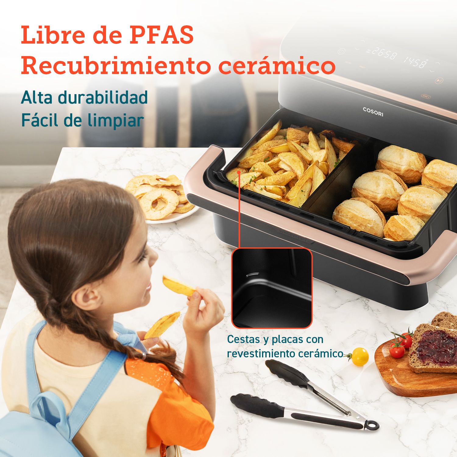Libre de FPAS, recubrimiento cerámico, alta durabilidad, fácil de limpiar