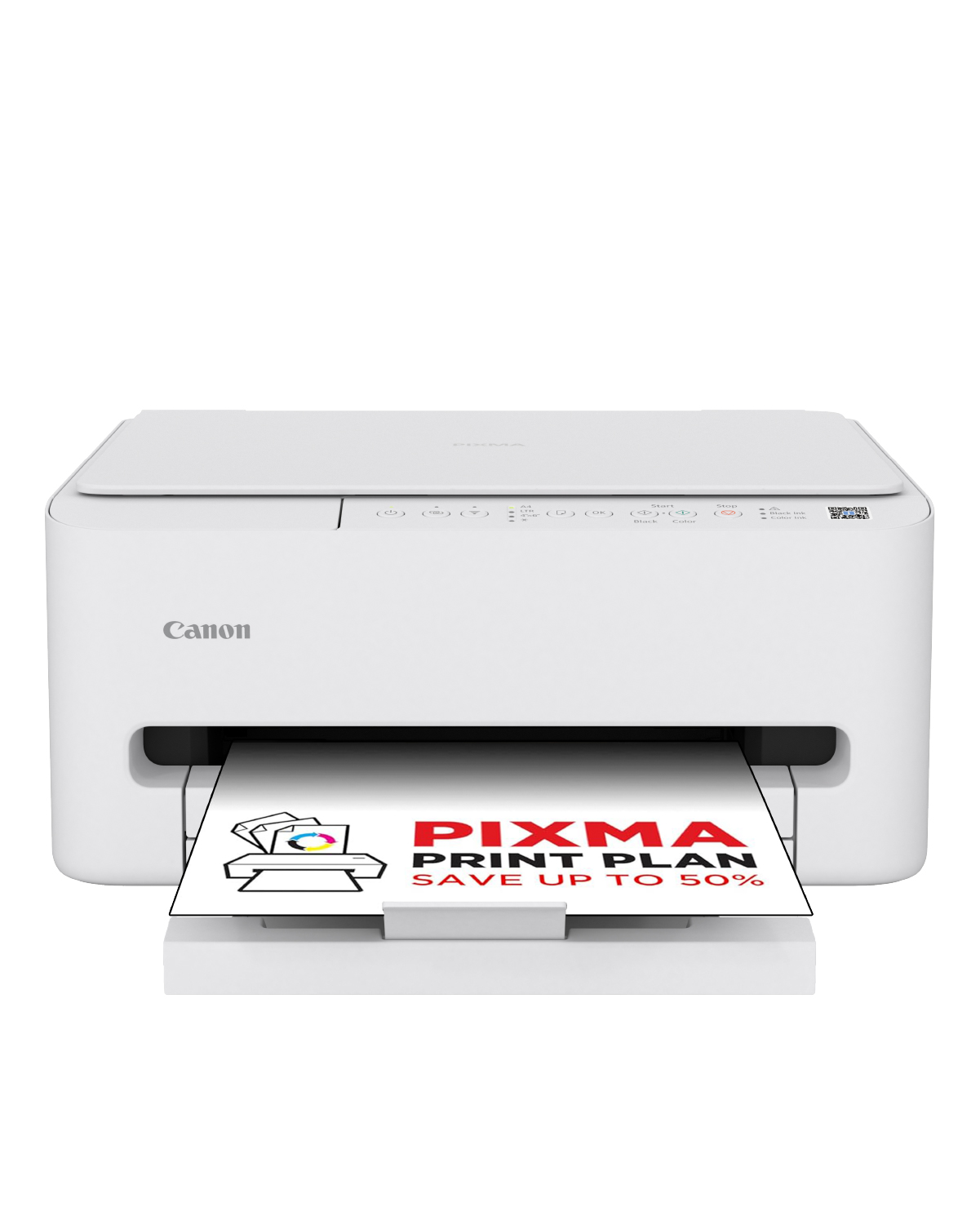Ein weißer Canon Pixma Drucker mit einem Ausdruck.