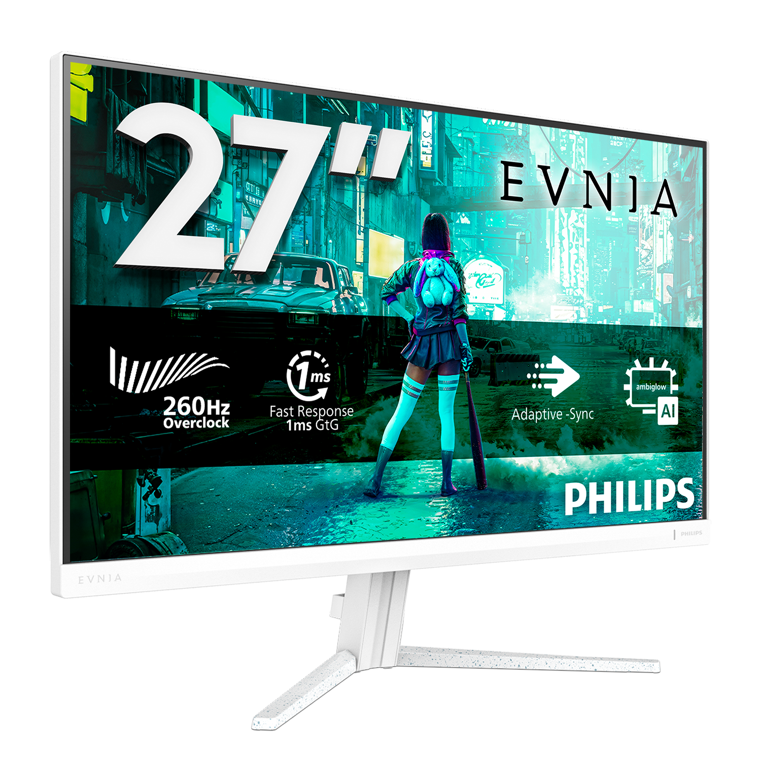 27-Zoll-EVNIA-Monitor von Philips mit Gaming-Grafik, 260Hz, 1ms, Adaptive-Sync, KI.
