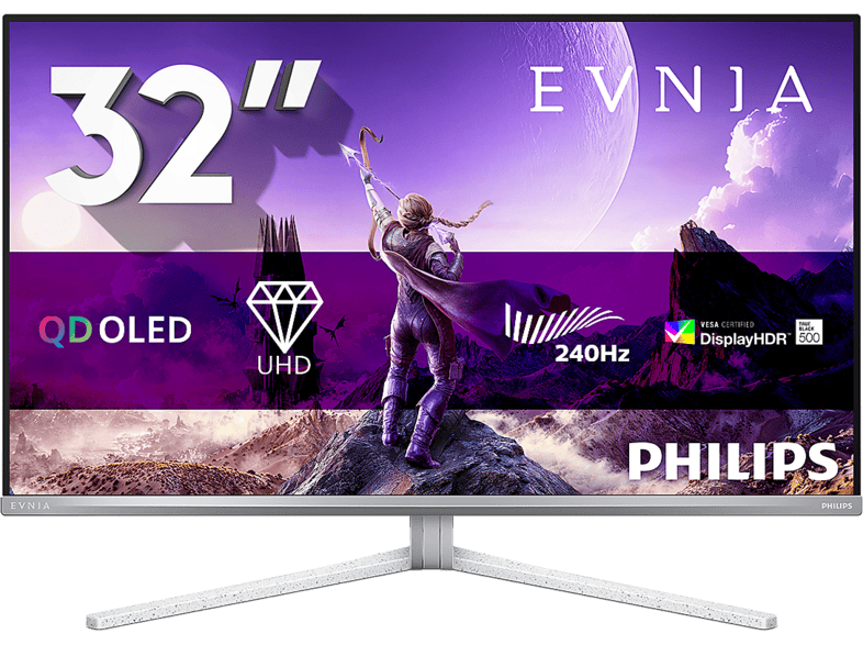 PHILIPS 32M2N8900P/00 31,5 Zoll Monitor, UHD 4K, 0,03 ms Reaktionszeit, 240 Hz, Weiß