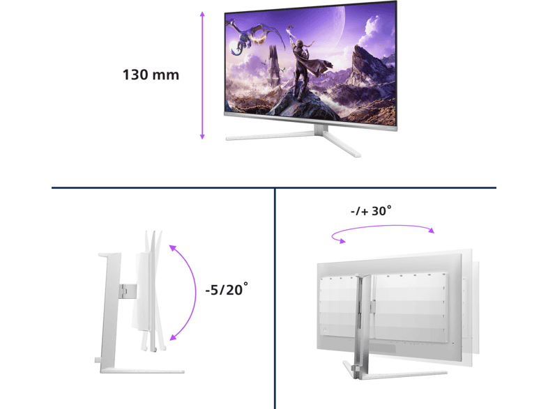 PHILIPS 32M2N8900P/00 31,5 Zoll Monitor, UHD 4K, 0,03 ms Reaktionszeit, 240 Hz, Weiß — Foto 2 von 4