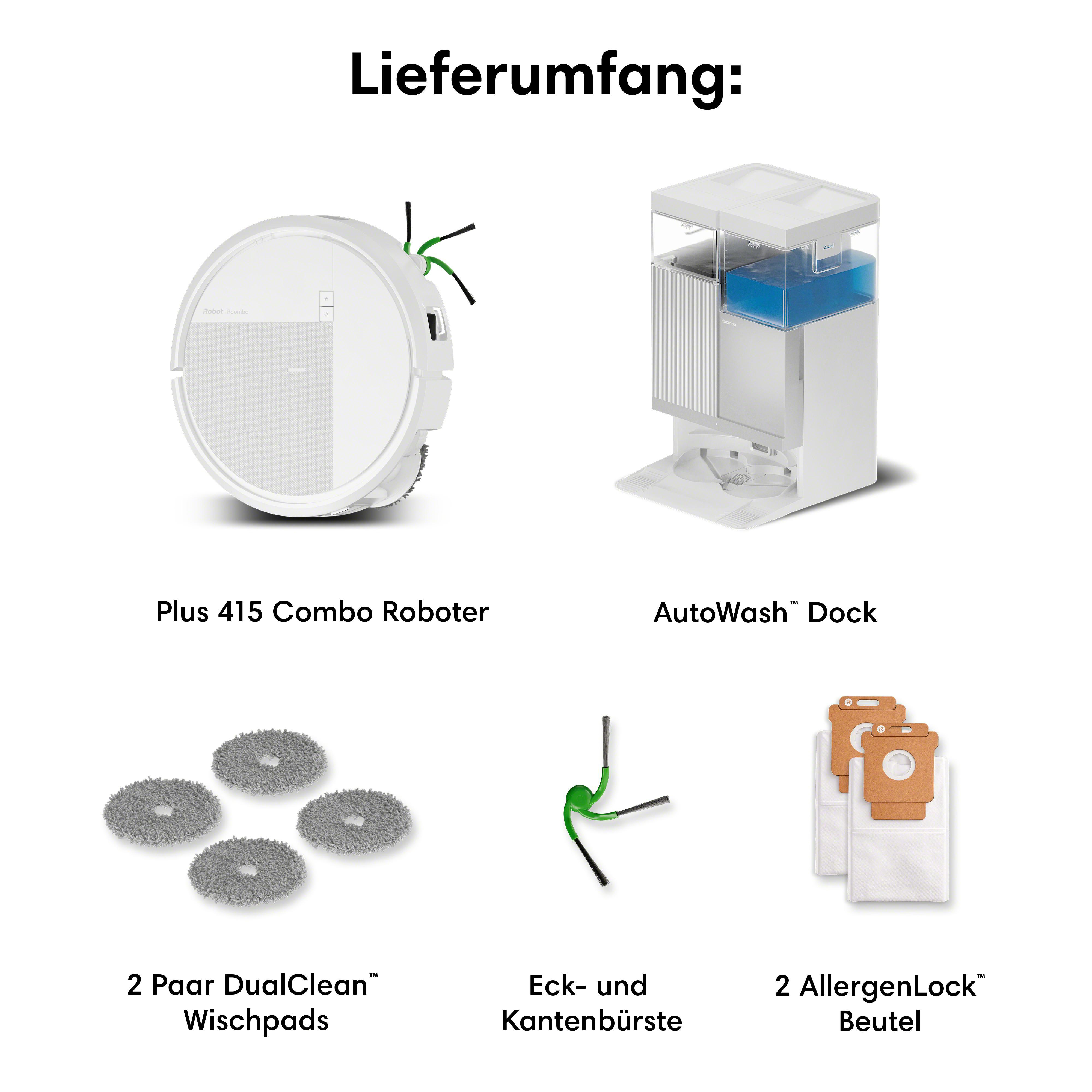 Lieferumfang: Roboter, Dock, Wischpads, Bürste, Beutel.