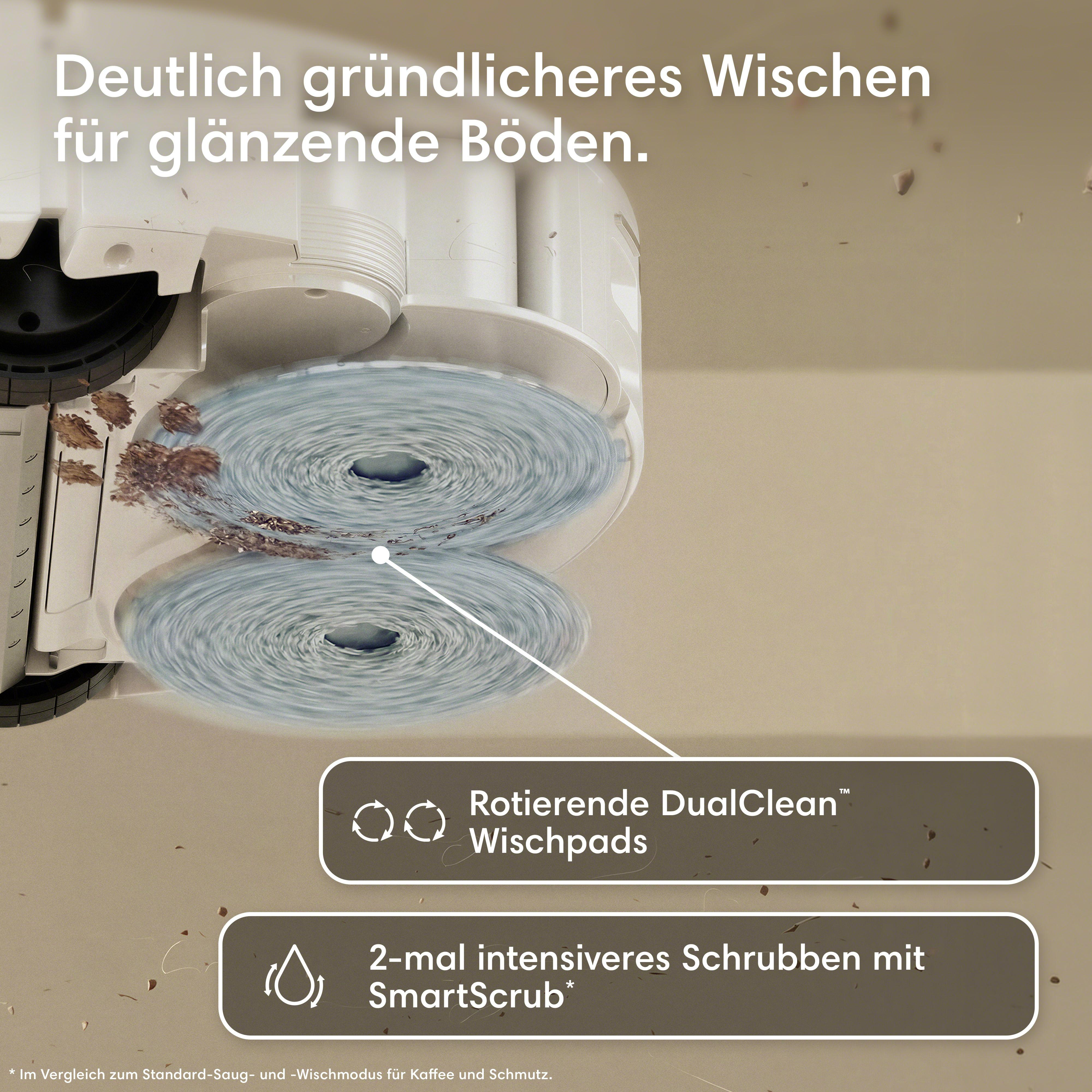 Zwei rotierende Wischpads reinigen den Boden gründlich.