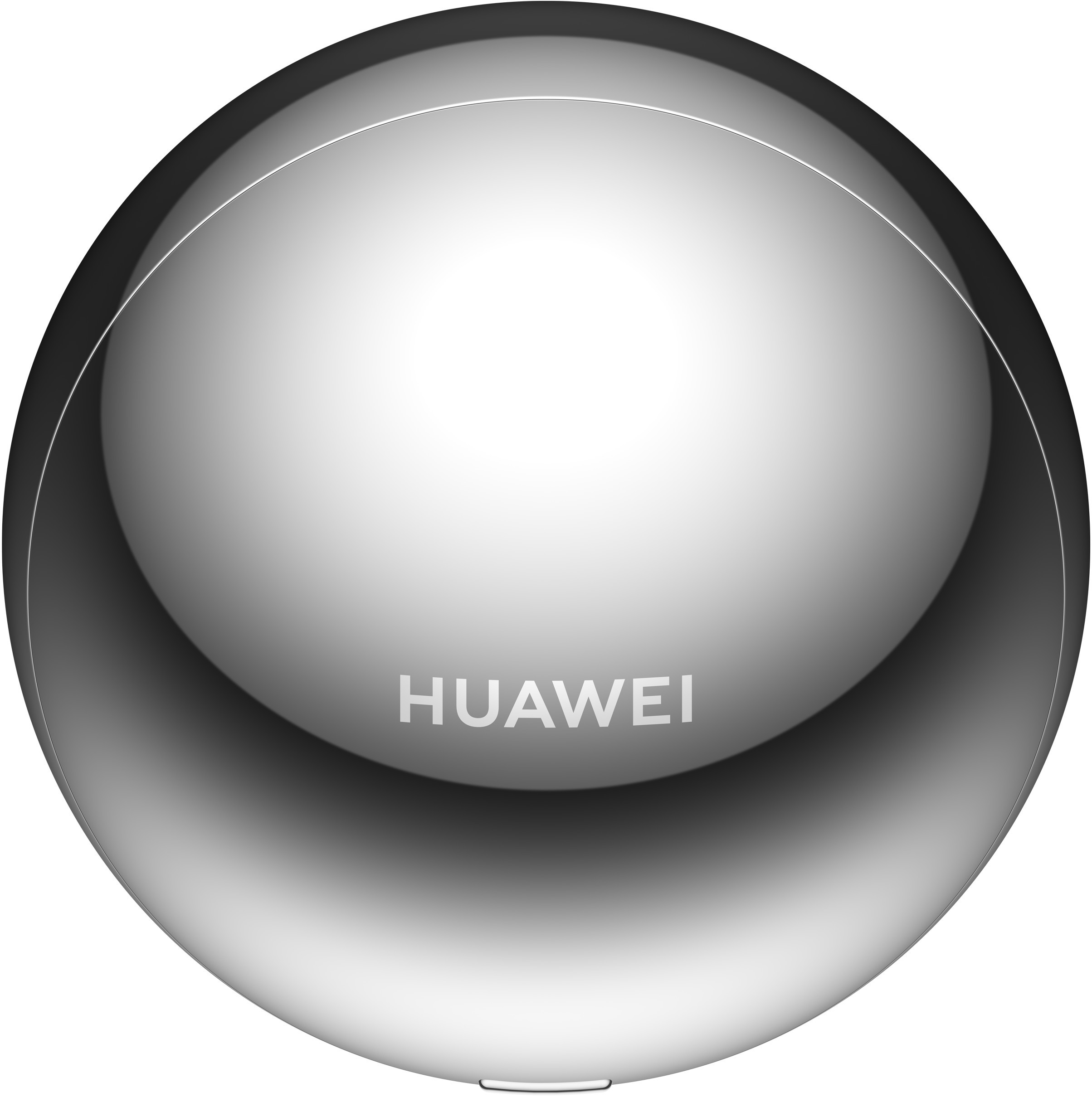 Srebrna kula z logo HUAWEI pośrodku.