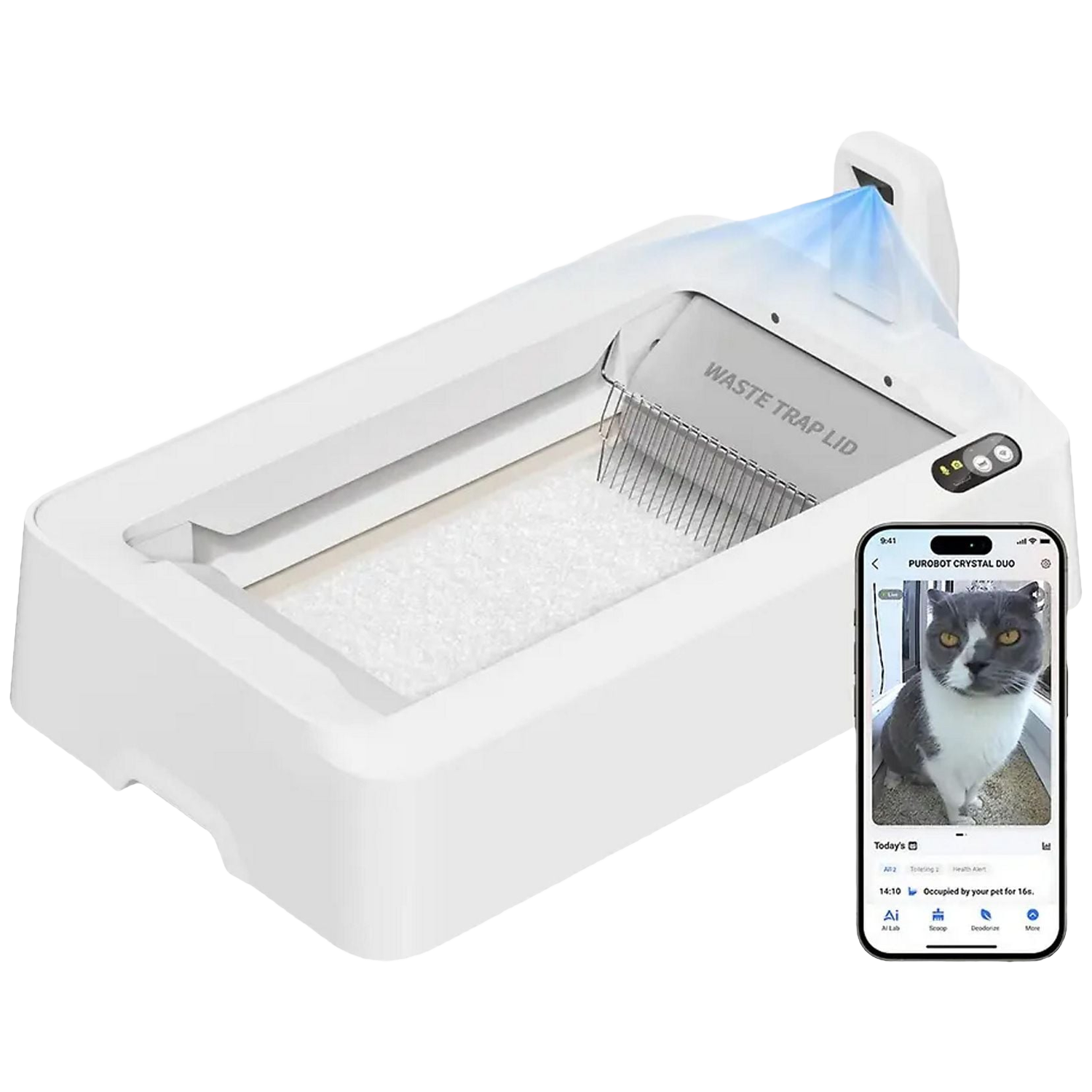Petkit Purobot Crystal Duo Met Camera Zelfreinigende Kattenbak