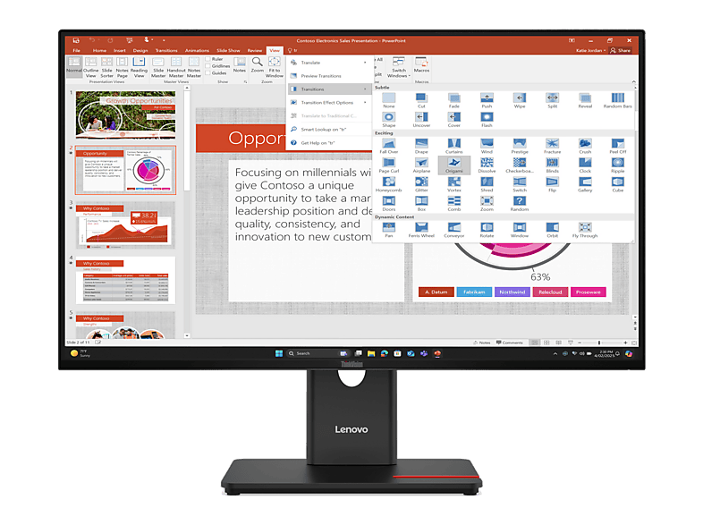 Lenovo ThinkVision T27-40 (64A5ZAT6EU) 27" Full HD IPS 120Hz 4ms