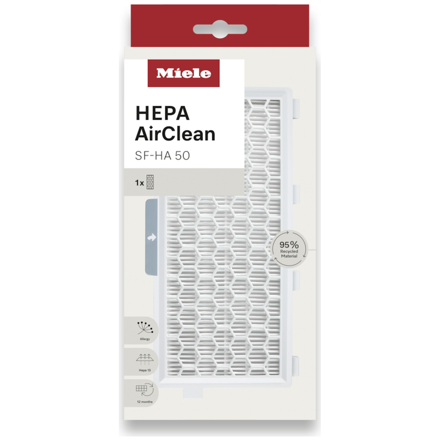 Miele HEPA AirClean SF-HA 50 filter, 95% gerecycled materiaal.