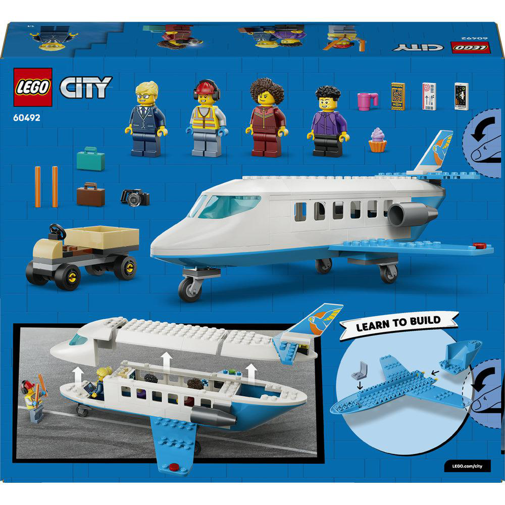 Lego City Flugzeug und Zubehör: Figuren, Flugzeug, Trolley, Bauanleitung.