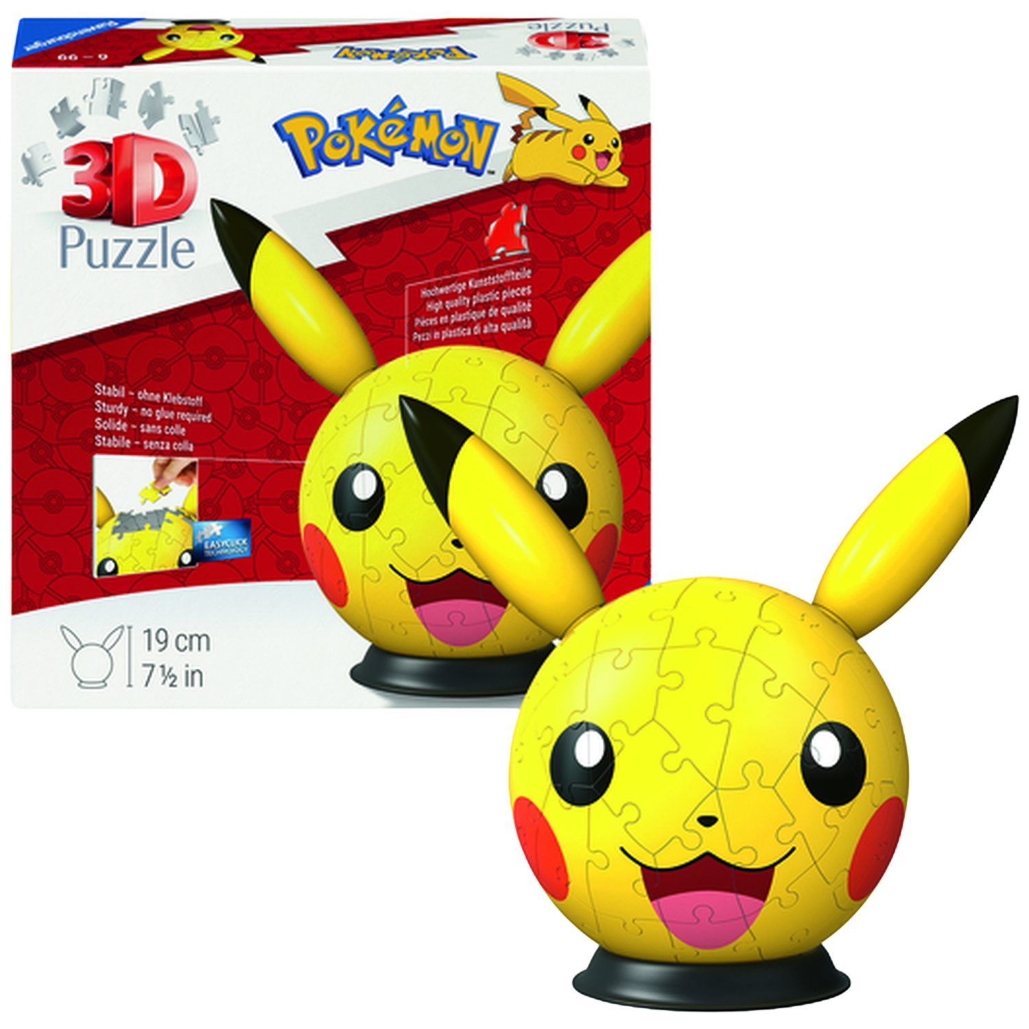 Ravensburger Pikachu With Ears 72 Pcs - 3d Puzzel