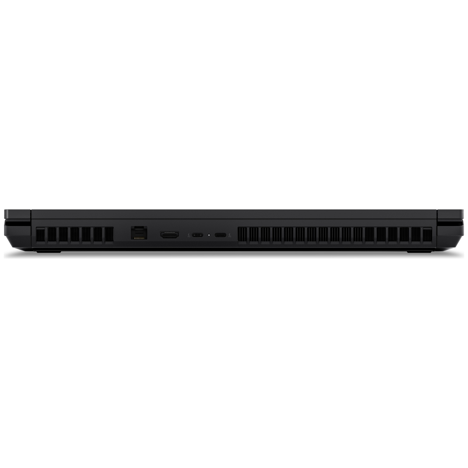 A black laptop edge showing vents and ports like HDMI and USB-C.