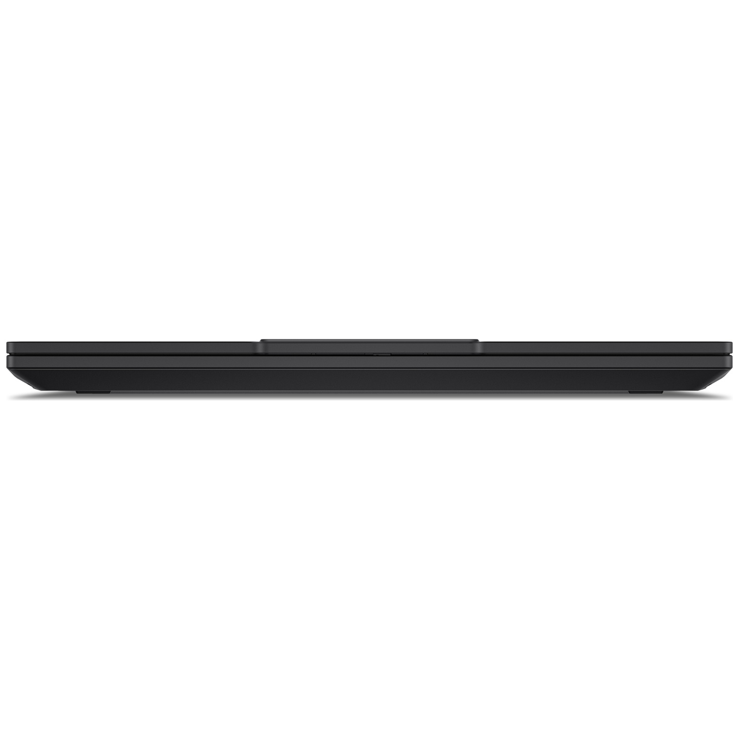 A black, flat electronic keyboard with a slim, rectangular design.