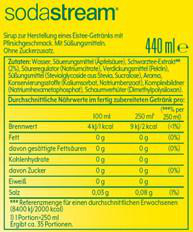 Sodastream Eistee Sirup Nährwertangaben 440 ml.