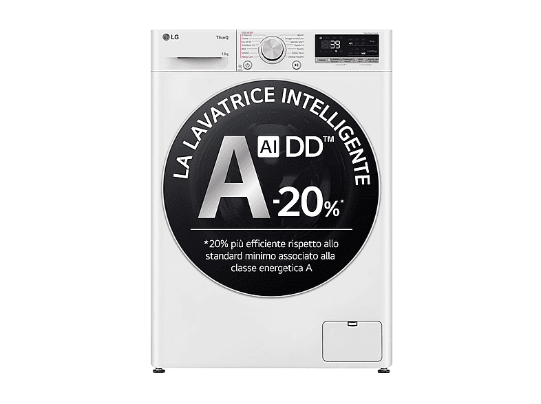 Lavatrice 13kg AI DD™ | Serie R7 Classe A-20% | 1400 giri, TurboWash 360, Vapore su 7 programmi, Wi-Fi | White - F4R7013TSWG