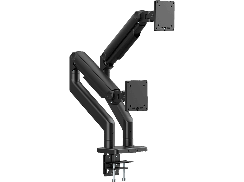 DIGITUS Dual Monitorhalterung, 2x 45", 2x 20 kg Mechanische Feder, VESA: 75x75, 100x100, Schwarz; Dual Monitorhalterung----Dual Monitorhalterung