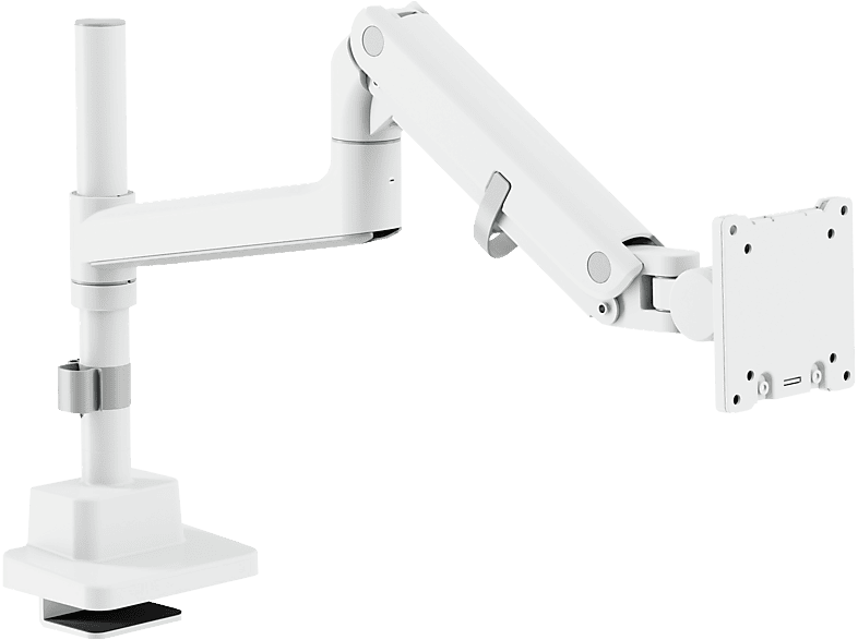 DIGITUS Single Monitorhalterung, 57", 27 kg Gasdruckfeder, VESA: 75x75, 100x100, Weiß; Single Monitorhalterung----Single Monitorhalterung
