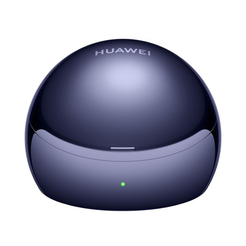 Dunkelblaue Huawei Ladehülle mit geschlossenem Deckel und grüner LED.