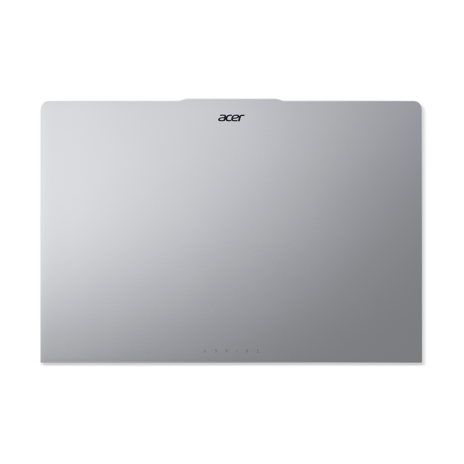 Coperchio argento laptop Acer Aspire con logo Acer e testo Aspire.