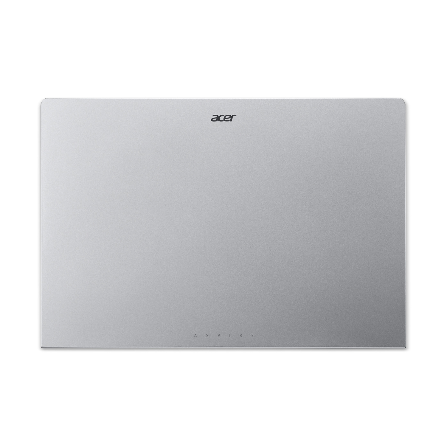 Un laptop Acer Aspire argentato, chiuso e mostrato frontalmente.