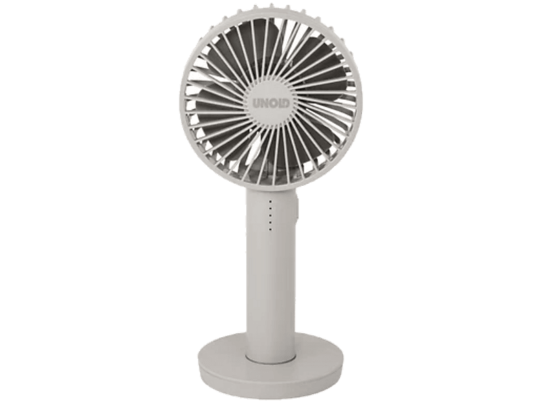 Unold 86627 Breezy II Akku-Handventilator Grau (4 Watt, 5 Geschwindigkeitsstufen)