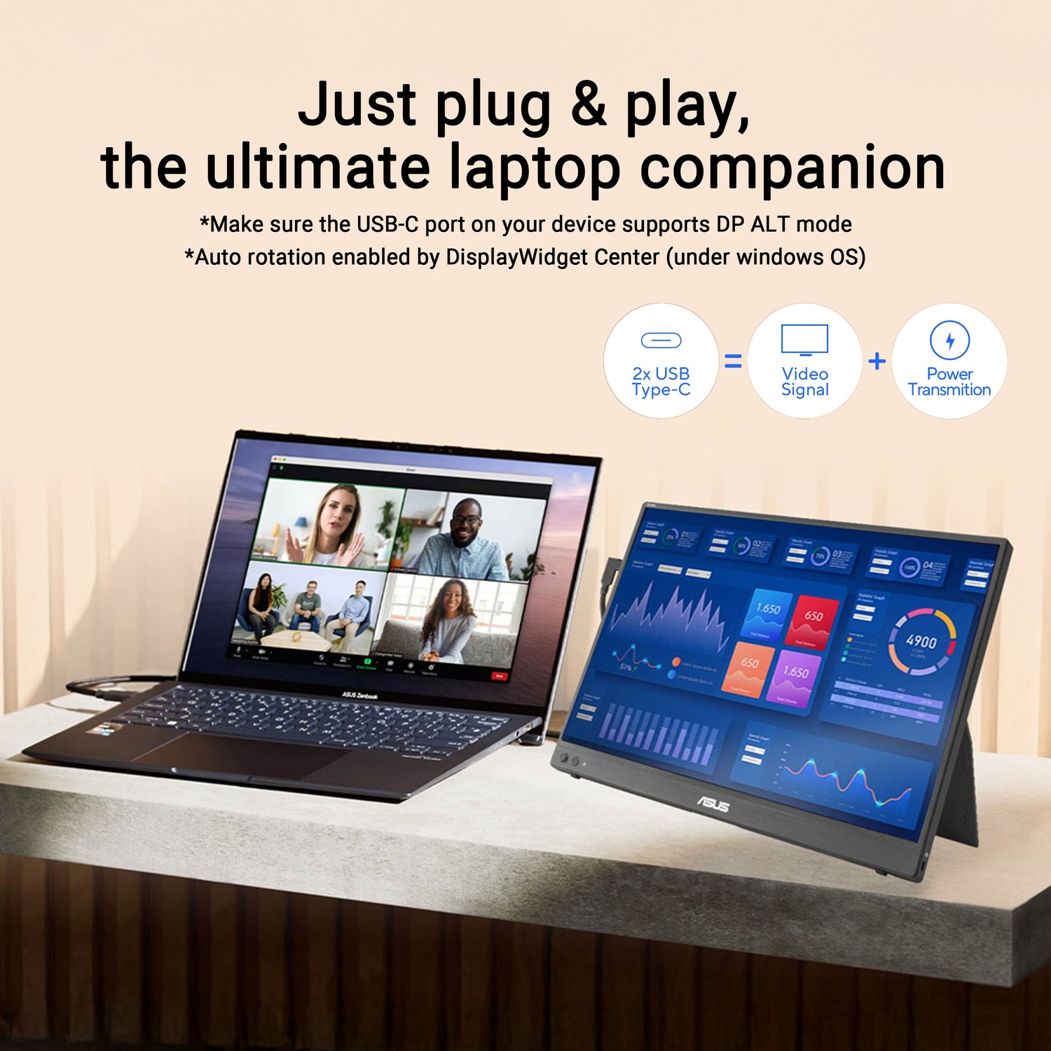 Een laptop met een externe monitor die gegevens toont.