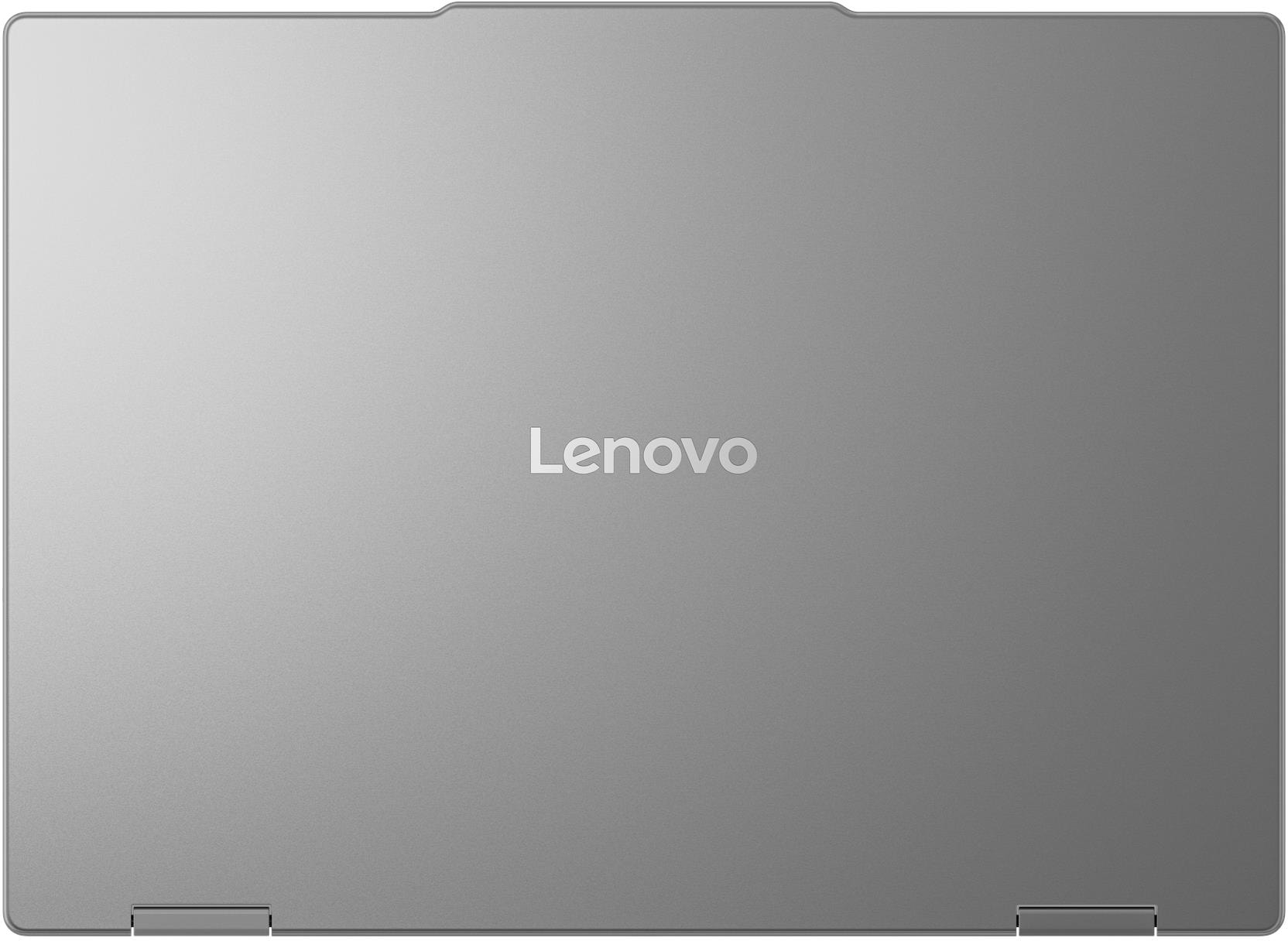 Zárt ezüst Lenovo laptop felülnézetből.