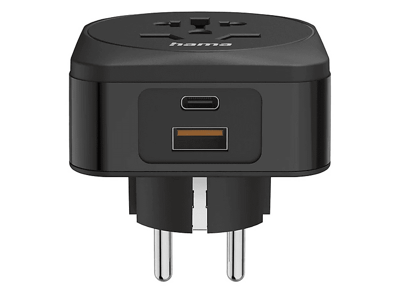 Adaptador de viaje - Hama 00223460, 1 Puerto USB-C y puerto USB-A, Negro – imagen 2