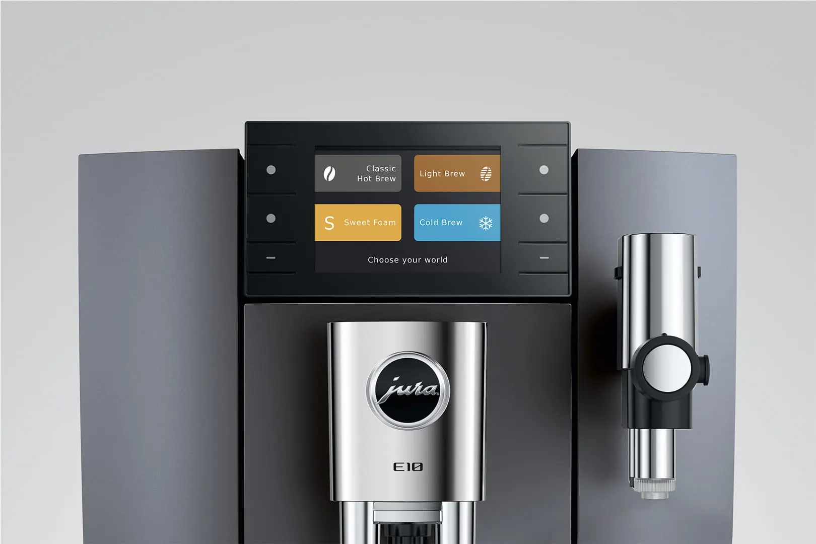 Macchina da caffè con menu touchscreen: Classic Hot Brew, Light Brew, Sweet Foam, Cold Brew.