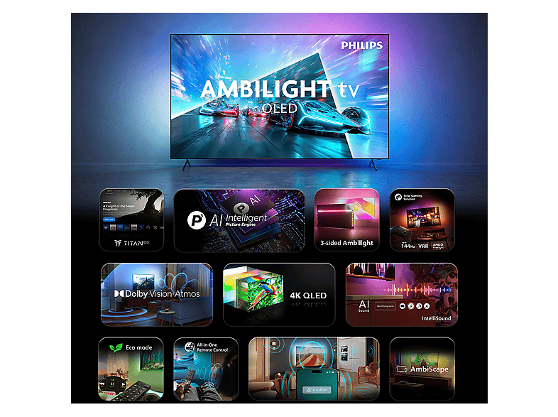 Philips 65OLED761/12 (2026) 65 Zoll OLED 4K Ambilight TV; OLED TV — Foto 5 von 5