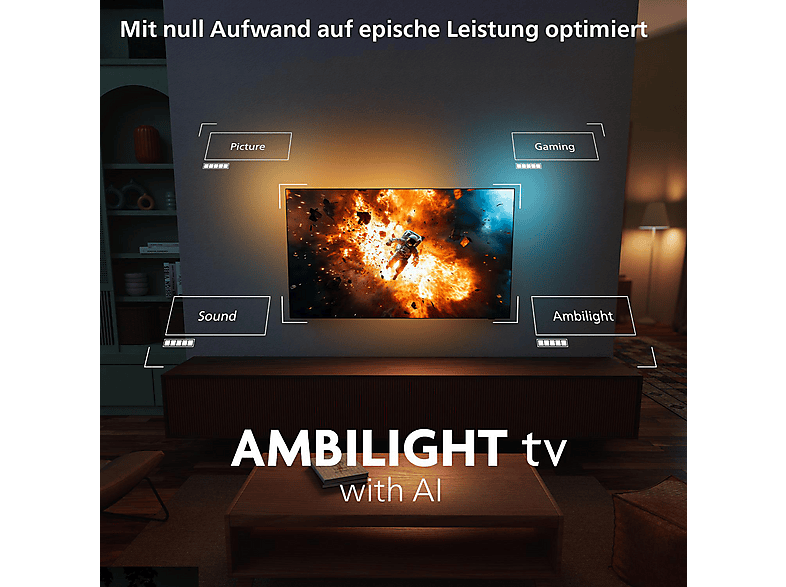 Philips 48OLED811/12 (2026) 48 Zoll 4K OLED Ambilight TV; OLED TV — Foto 4 von 5