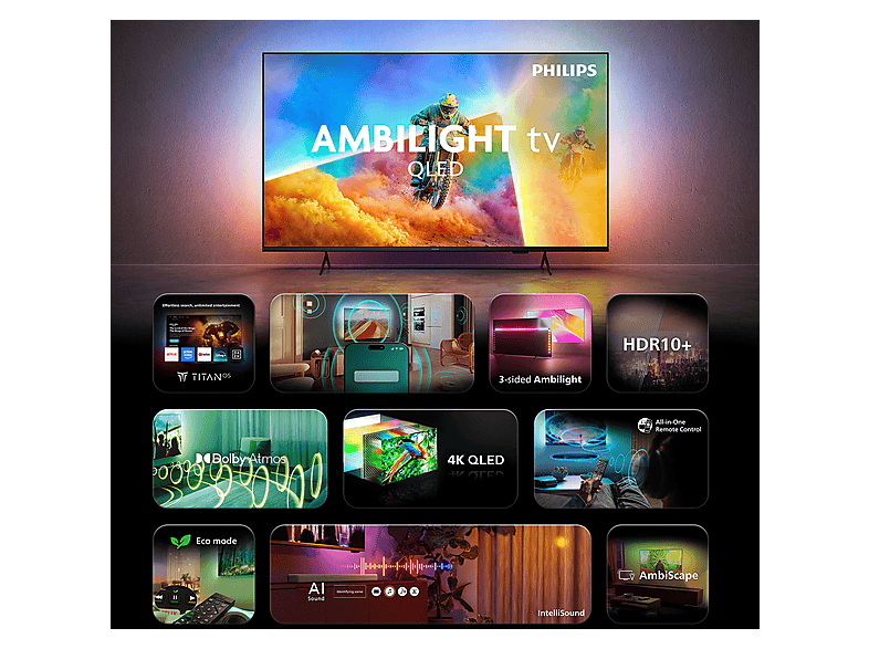 Philips 43PQS8651/12 (2026) 43 Zoll QLED 4K Ambilight TV; QLED TV — Foto 5 von 5