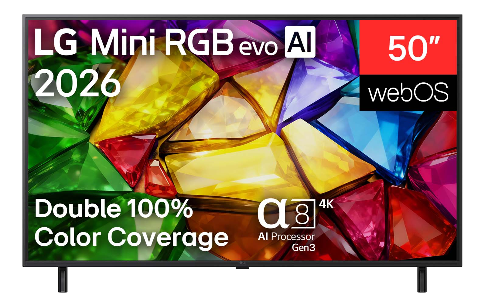 TV LG 50" 4K, processeur IA, webOS et couleurs vives.