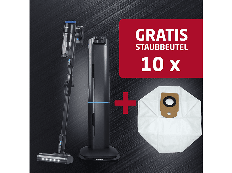 Koenic KVRC 252325 Staubsauger mit Absaugstation + 10 Staubbeutel (2,5 l, Akkulaufzeit: 60 min, Anthrazit Blau) — Foto 2 von 5