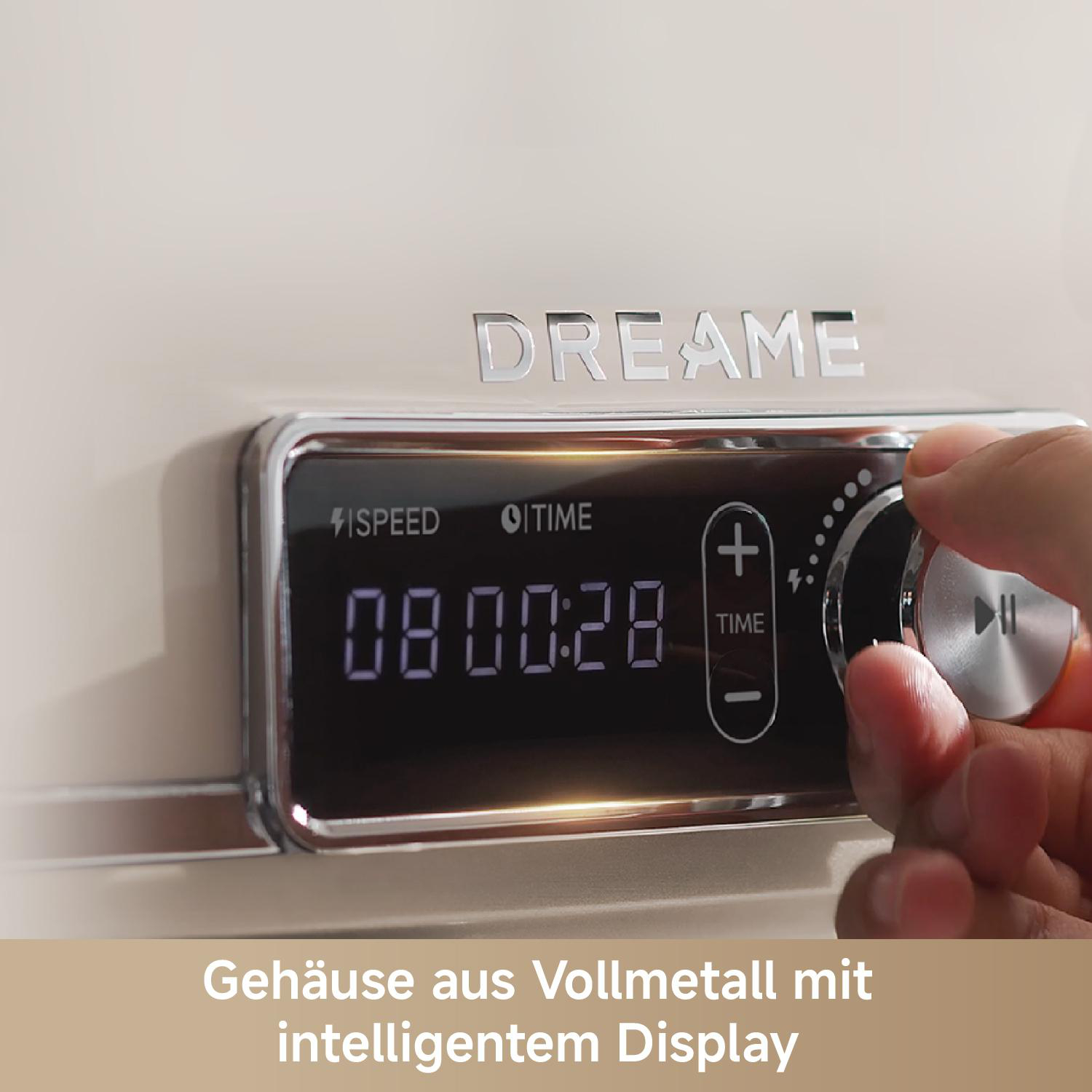 Eine Hand dreht einen Knopf an einem Gerät mit Digitalanzeige.