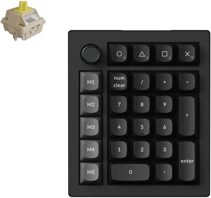 KEYCHRON V0 Ultra 8K vezeték nélküli numerikus billentyűzet, Banana mechanikuskapcsolók, BT, fekete (V0U-D4)