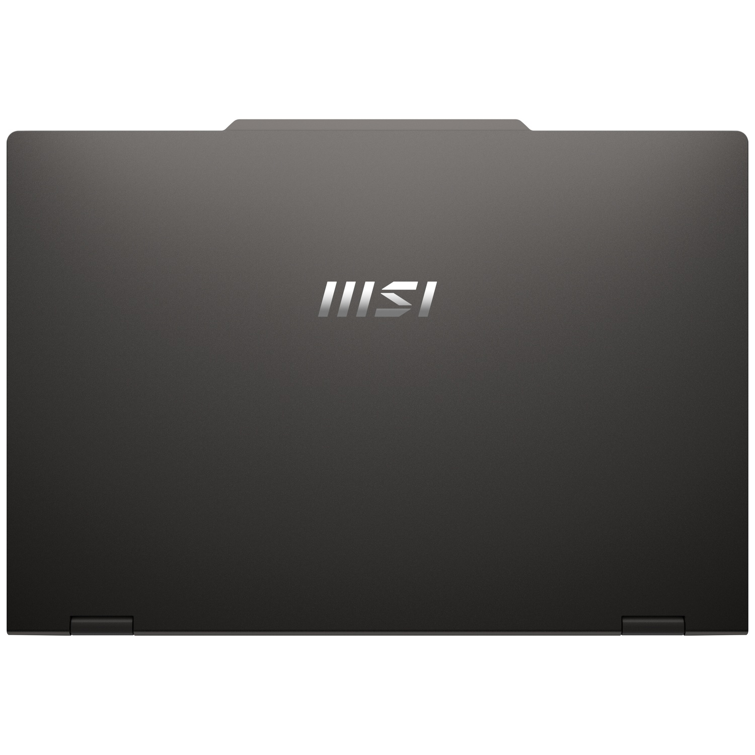 Ordinateur portable sombre fermé avec logo MSI au centre.