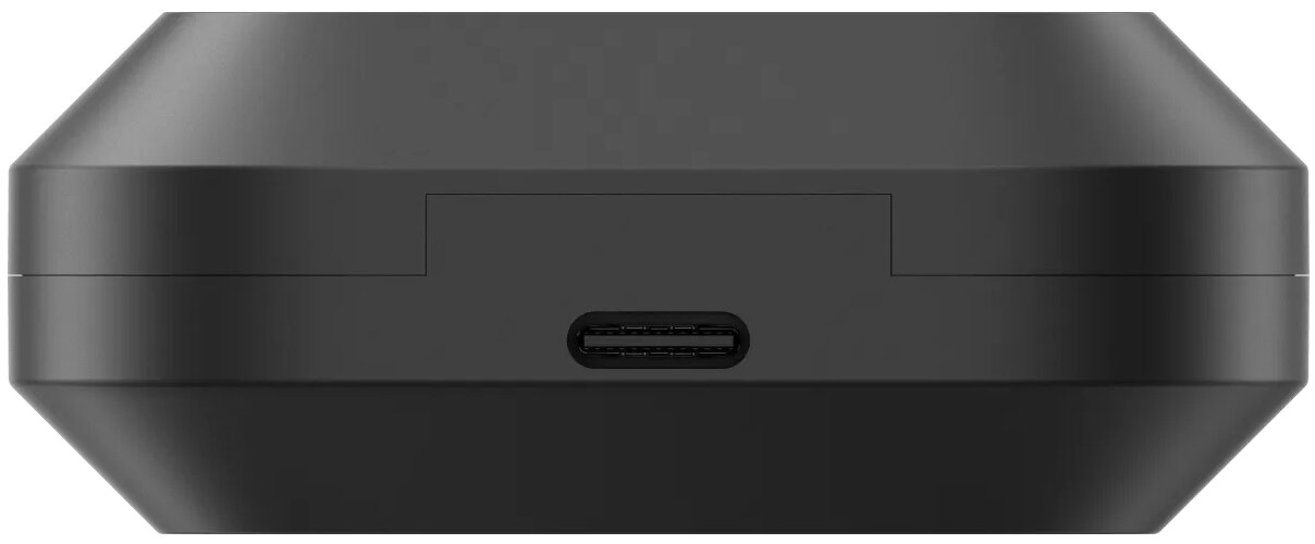 Czarne etui ładujące z portem USB-C.