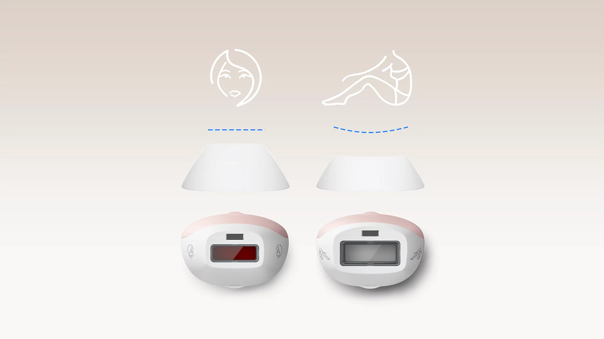 Deux appareils IPL avec accessoires pour l'épilation du visage et du corps.
