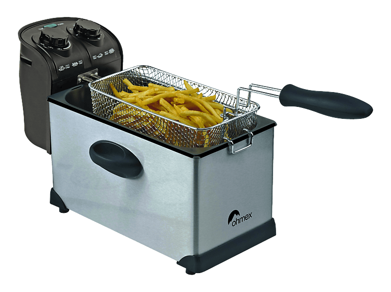 OHMEX OHM-FRY-9000 Fritteuse 2000 W Silber/Schwarz