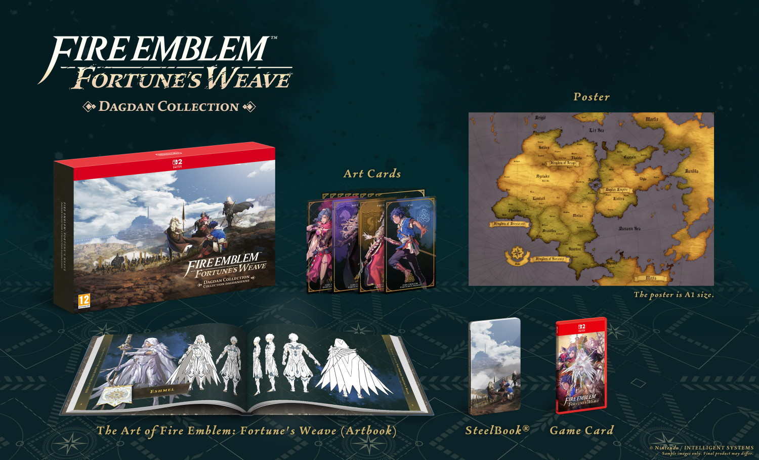 Das Feuer-Emblem: Fortune's Weave Dagdan Collection-Bundle mit Spiel, Artbook, Karten, Poster & Steelbook.