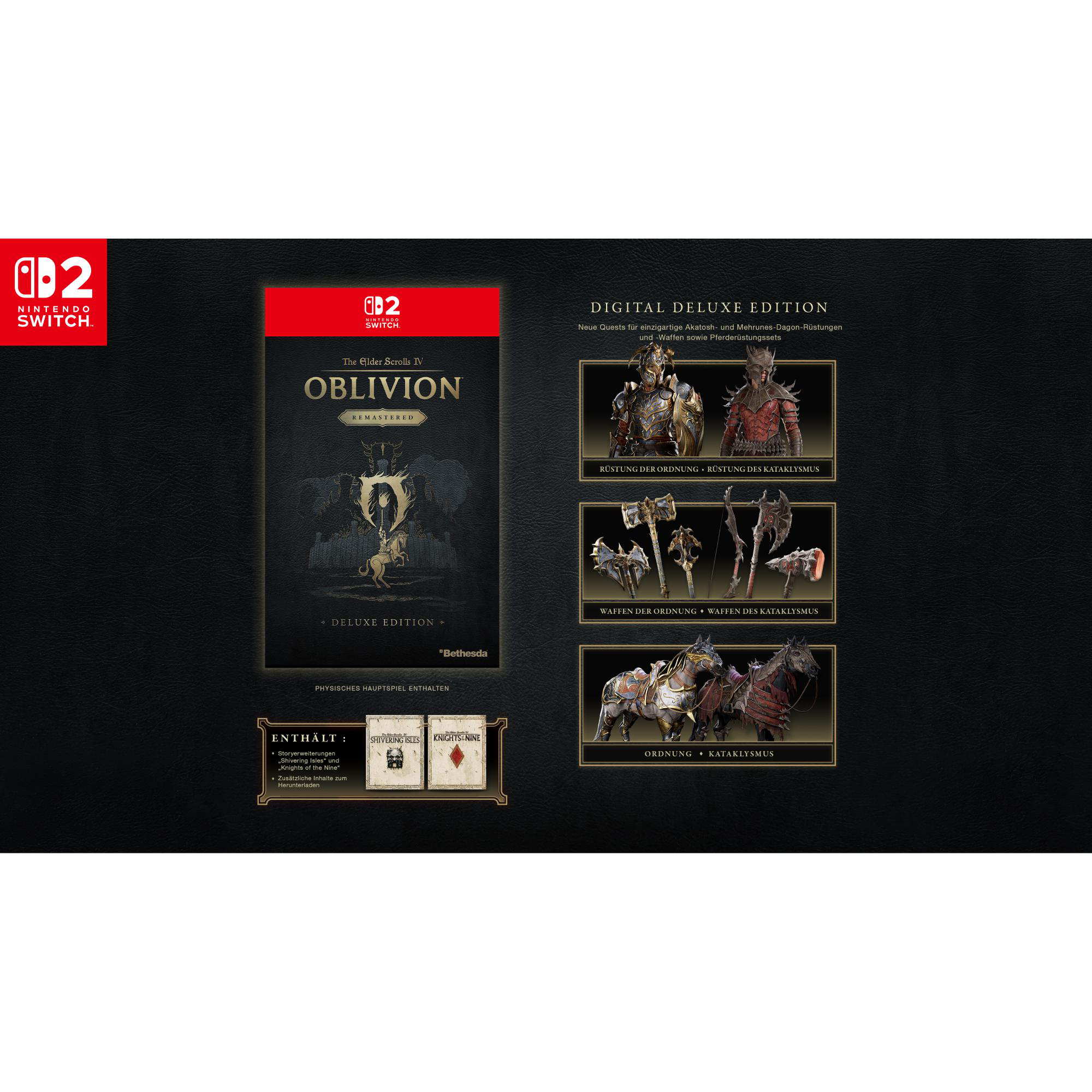 The Elder Scrolls IV Oblivion Remastered Deluxe Edition für Nintendo Switch.