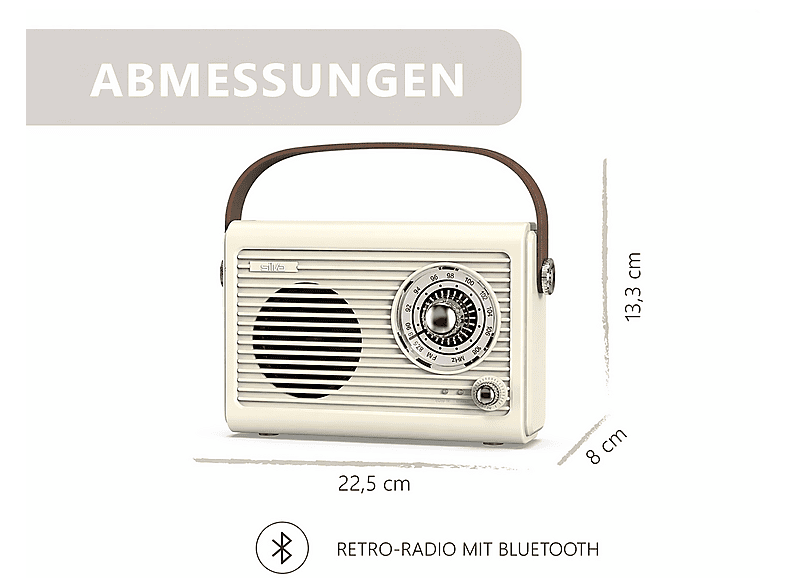 Silva-Schneider Mono 1966 BT Retro-Radio mit Bluetooth, Beige — Foto 3 von 5