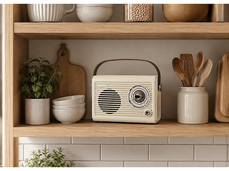 Silva-Schneider Mono 1966 BT Retro-Radio mit Bluetooth, Beige — Foto 4 von 5