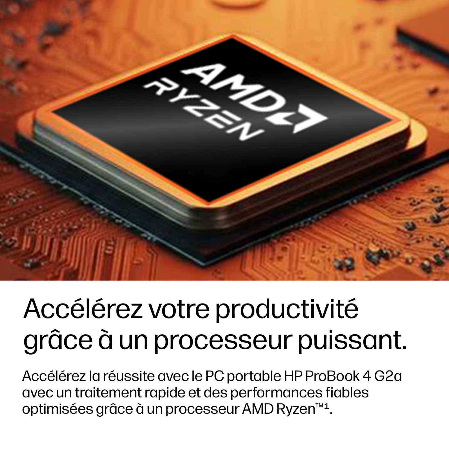 Processeur AMD Ryzen sur une carte de circuit imprimé. Gros plan.