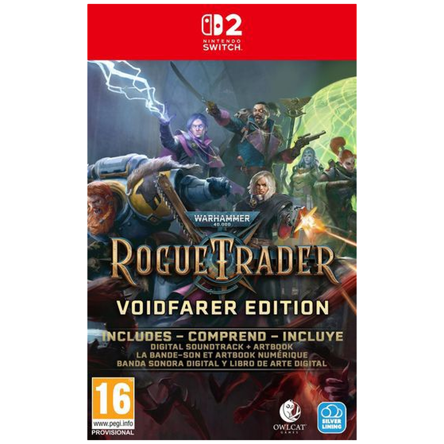 De cover van de Warhammer 40.000: Rogue Trader Voidfarer Edition videogame voor Nintendo Switch.