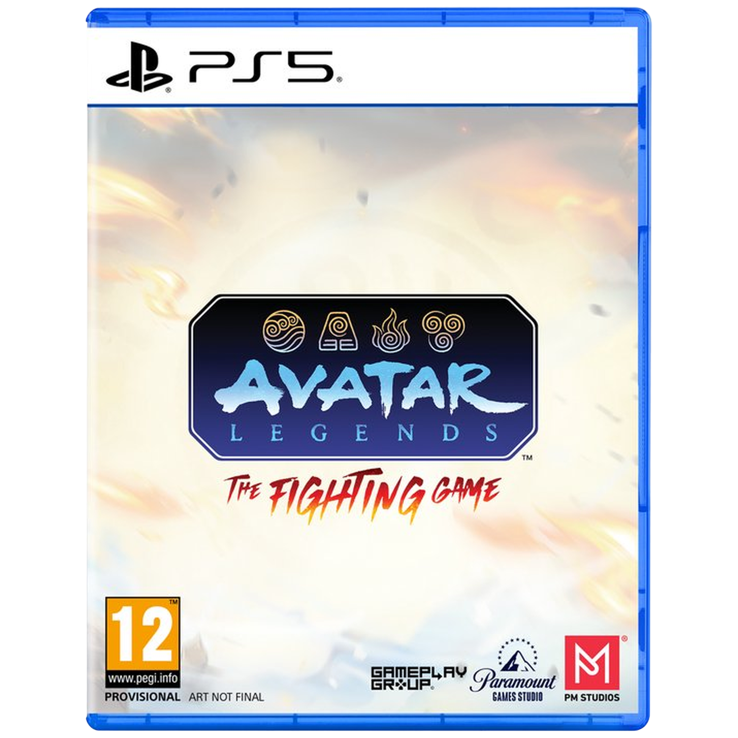 PS5-spelcover voor Avatar Legends: The Fighting Game, beoordeeld met 12.