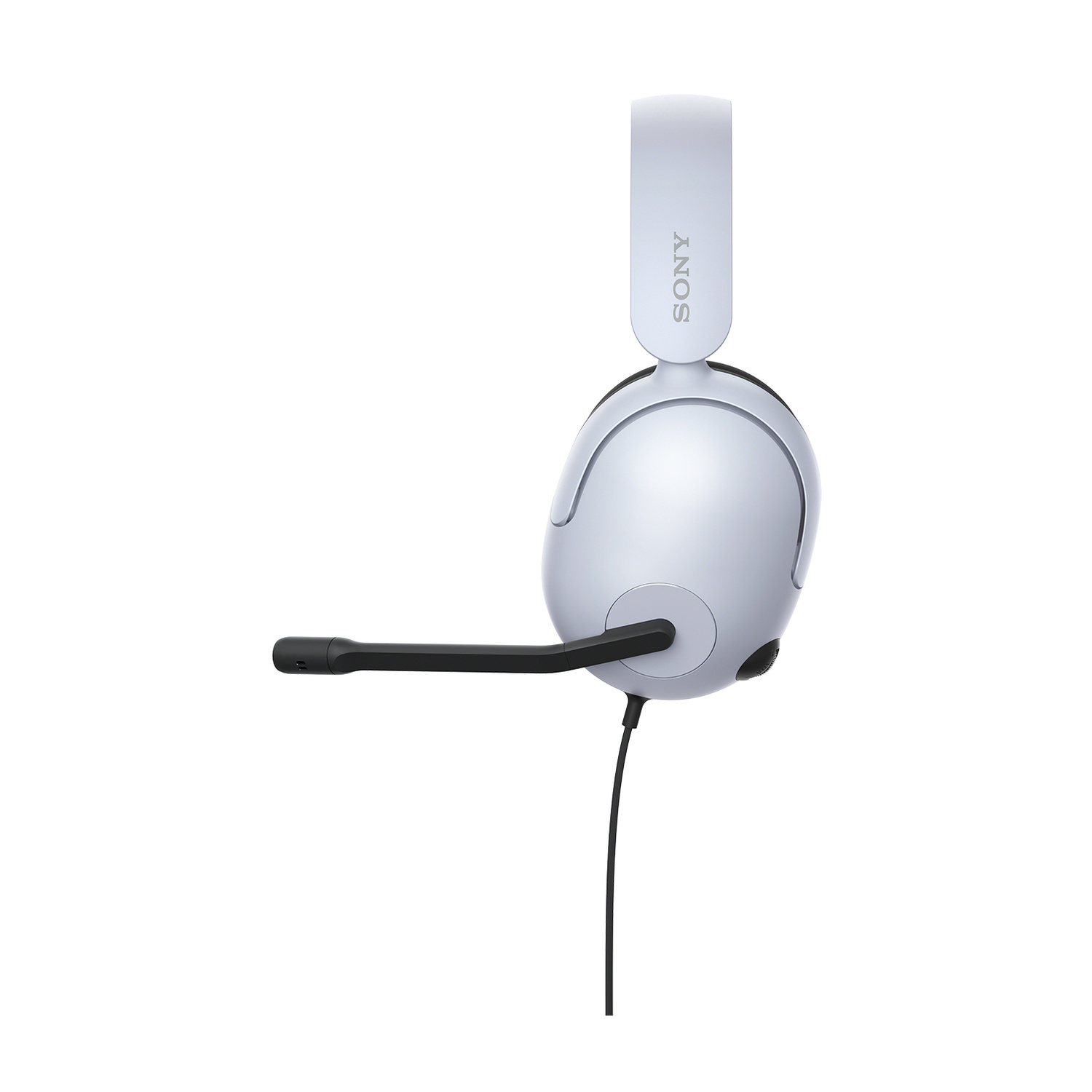 Cuffie bianche con microfono e logo Sony, isolate su sfondo bianco.