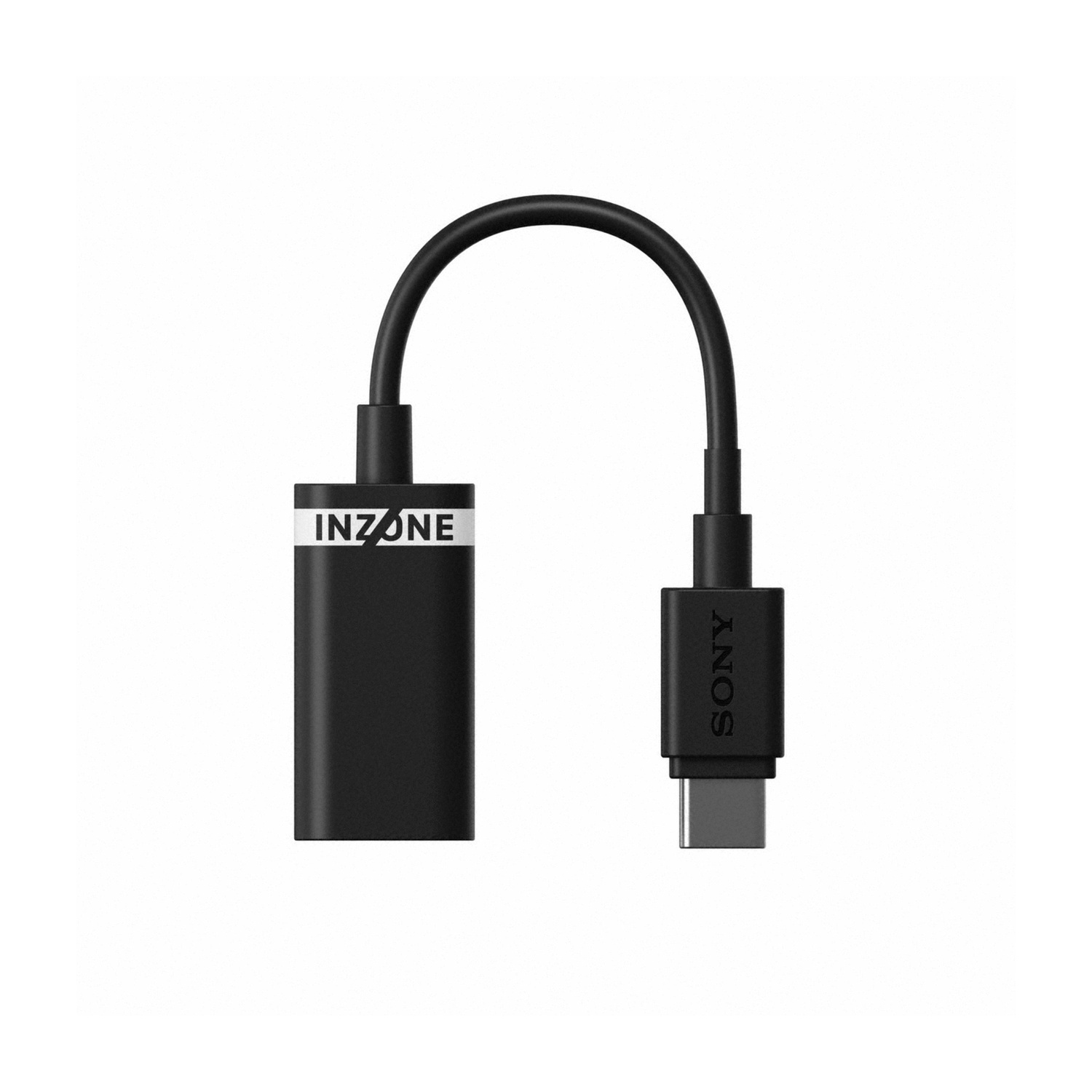 Un cavo Sony Inzone USB-C nero con filo curvo