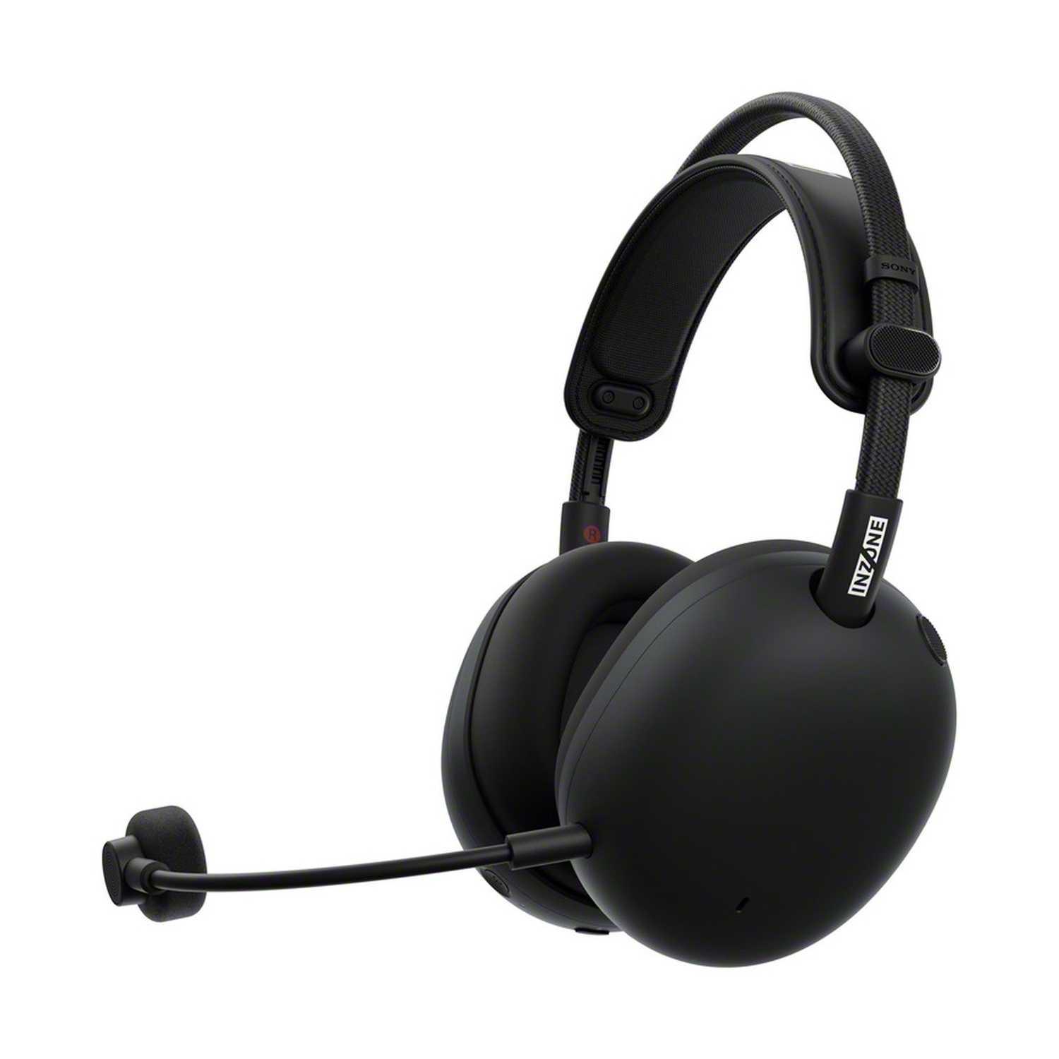 Cuffie nere over-ear con microfono e marchio Sony.